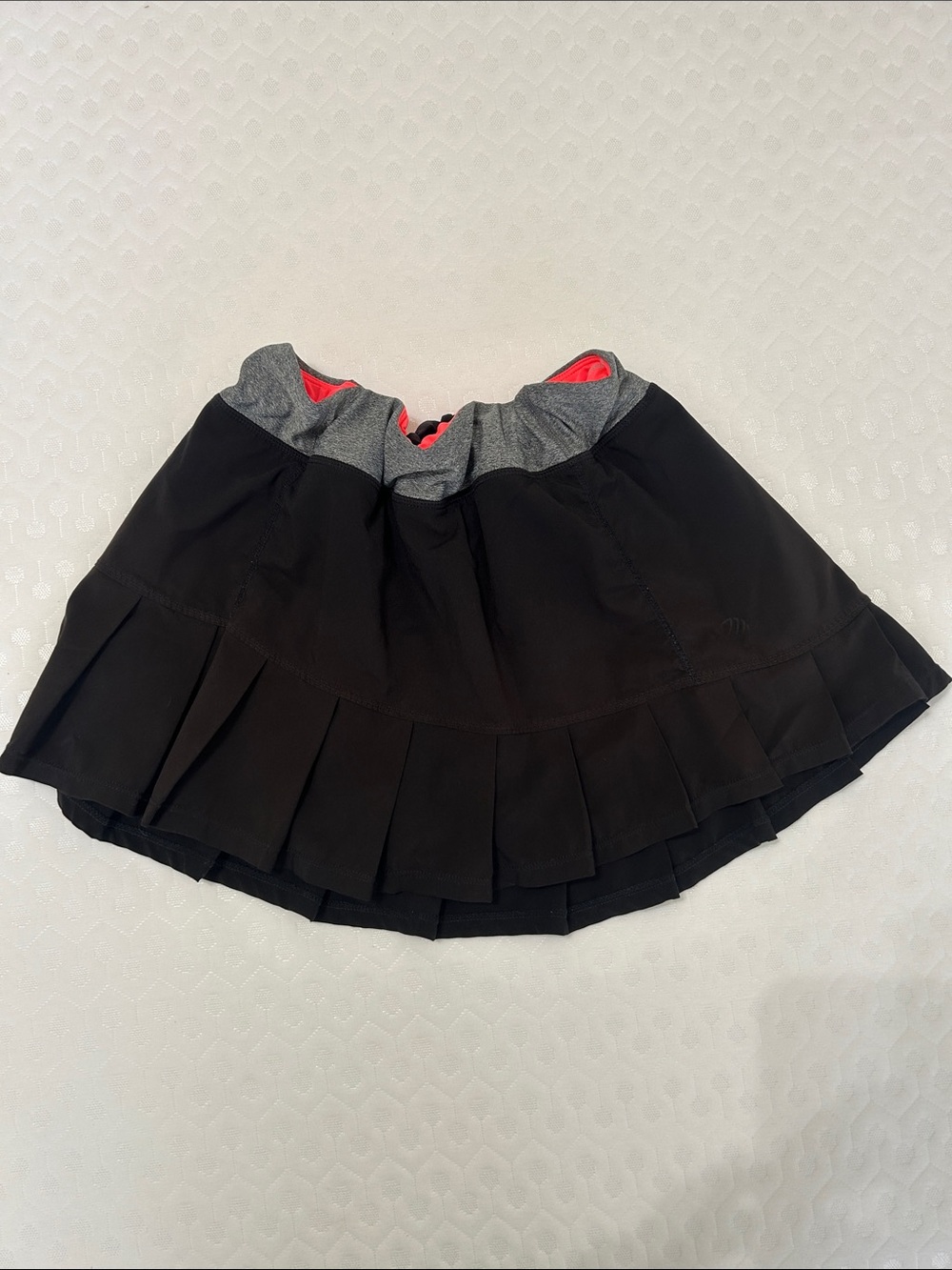MPG Black Skater Skirt with Gray Waistband and Red Lining